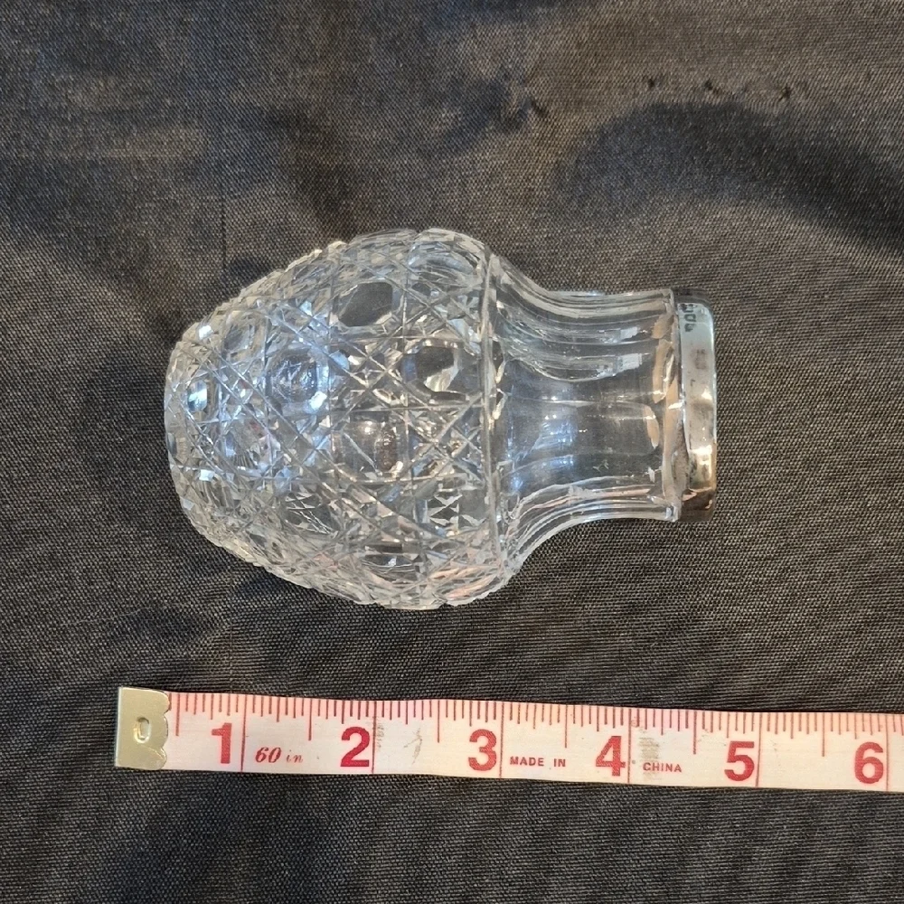 Vintage Sterling Silver Plated Crystal Cream And Sugar Set